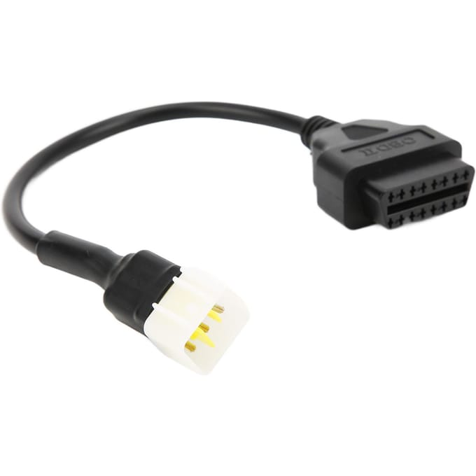 Adaptateur de Diagnostic OBD2 6 Broches en Plastique Outil Détecteur de Défauts Moteur Remplacement pour Delphi Moto gray