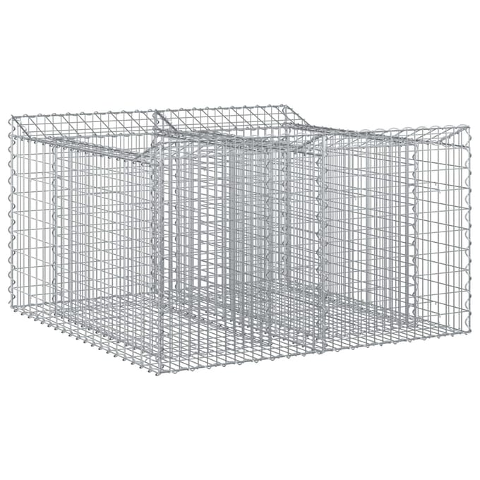 vidaXL - Gabion - verhoogd - bed - 100 - x - 100 - x - 60 - cm - Gegalvaniseerd - staal