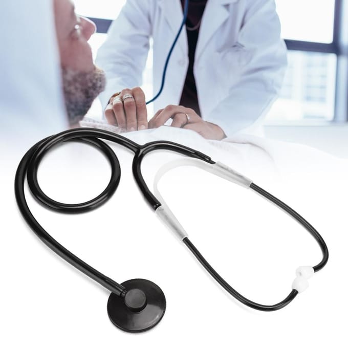Professionele Stethoscoop met Enkele Kop Aluminiumlegering Hart Long Detectie Echoscoop Zwart