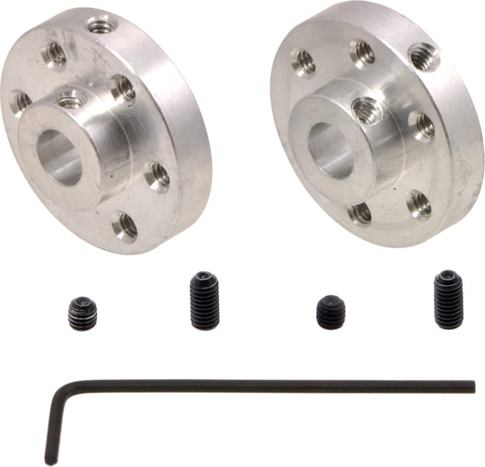 aluminium montagehub voor 6 mm as, 4-40 gaten (2-pack) Pololu 1083