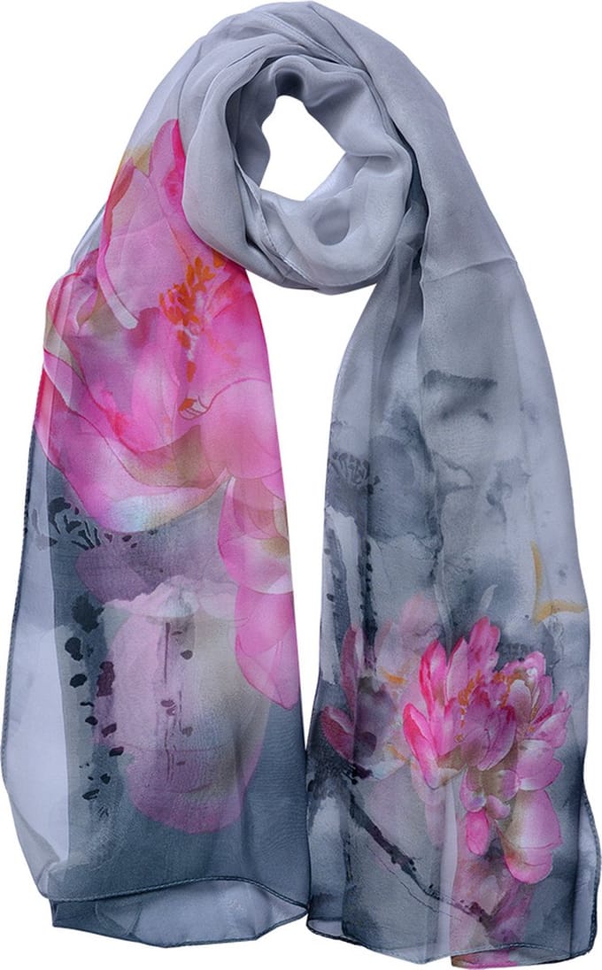 Juleeze Sjaal Dames Print 50x160 cm Grijs Synthetisch
