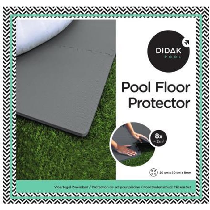 Didak Pool Vloertegels - 50x50x0,8 Cm - Donkergrijs - 8 Stuks