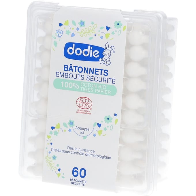 Dodie Veiligheidstips Sticks 100% Biologisch Katoen 60 Sticks