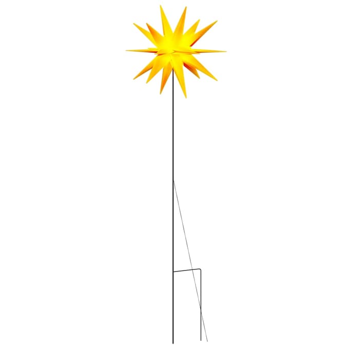 vidaXL - Kerstlamp - met - grondpin - en - LED - inklapbaar - 57 - cm - geel