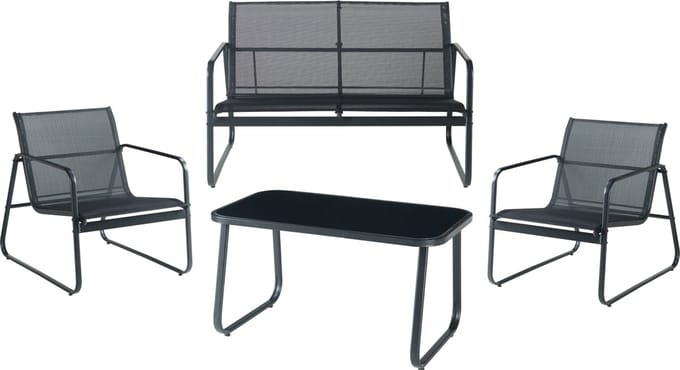 Tuinset 4-delig Anzi loungeset zwart