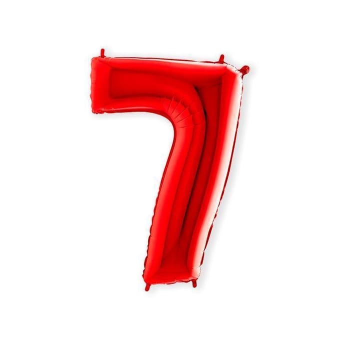 Folieballon cijfer 7 rood (100cm)