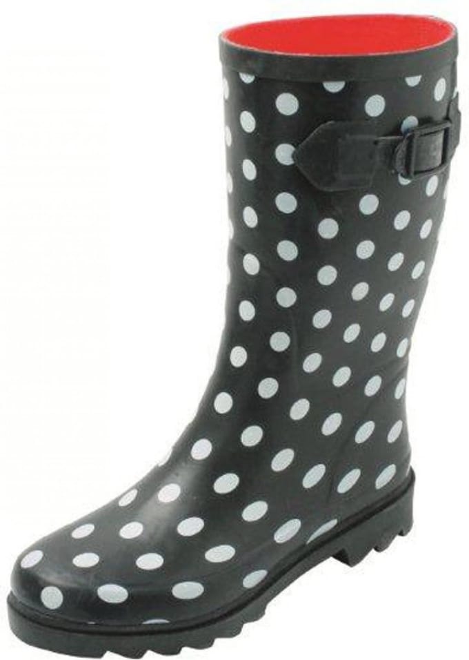 Gevavi Boots - Stip dameslaars rubber zwart