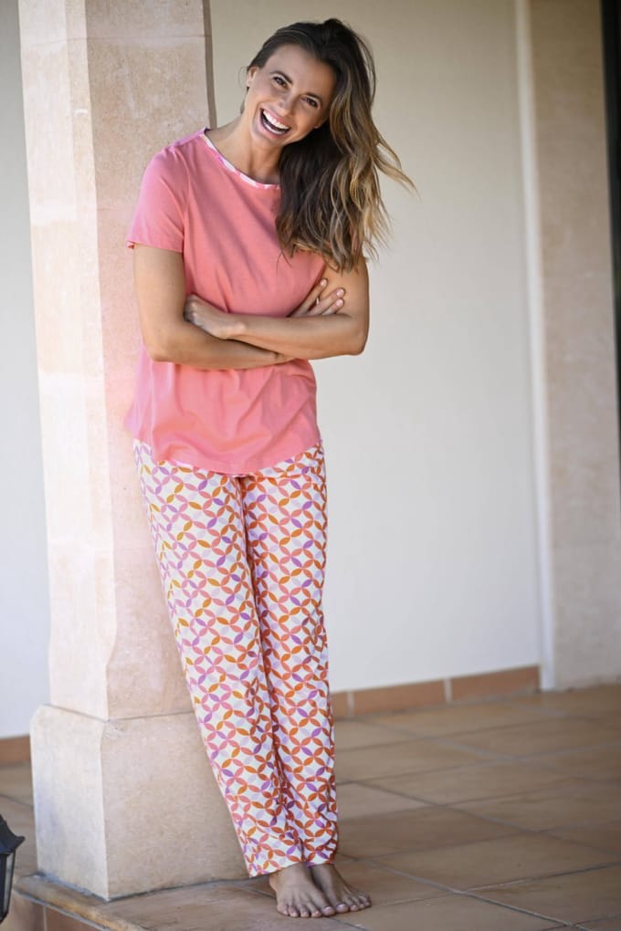 Grafische pyjama roze Ringella Roze vrouw 40
