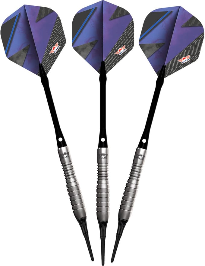 Bull’s Lightning 80% Blue Softtip Darts - 20 gram - Torpedo vorm - Gewichtsverdeling vooruit