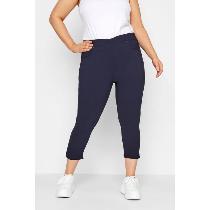 Yours Cropped Bengaline Broek In Donkerblauwsize 48