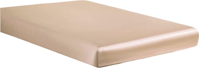 Beauty Silk - Hoeslaken - Glans Satijn - Champagne - 140x200
