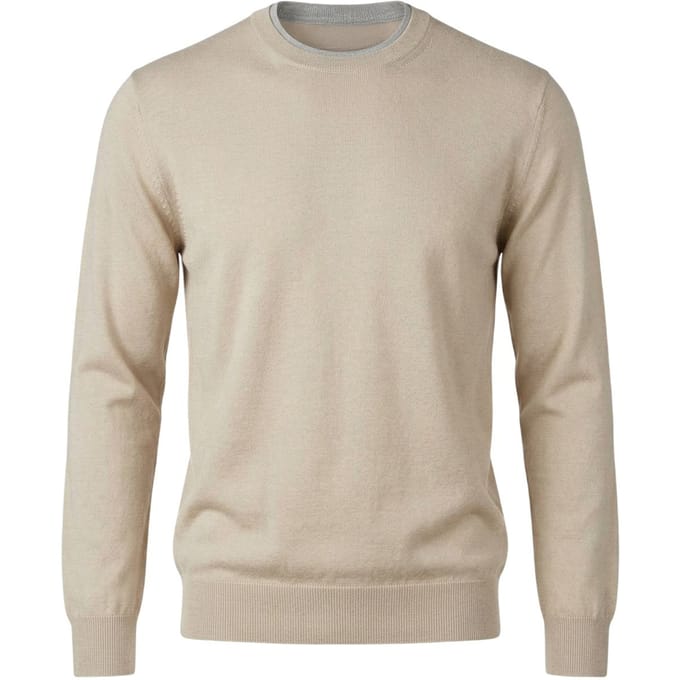 shirts man Eleventy - hals overhemd - zand
