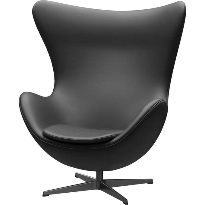 Fritz Hansen Het ei - leer Essential zwart - zwart
