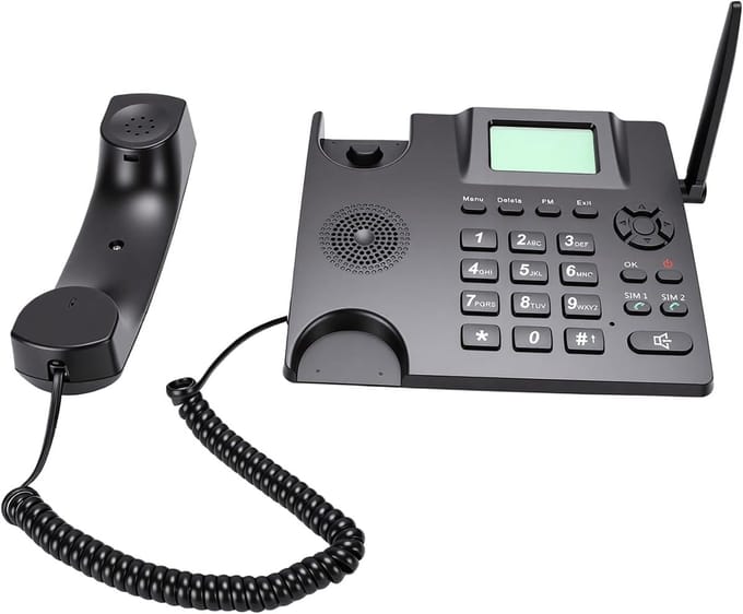 Draadloze Desktoptelefoon - Vaste Telefoon - Thuisgebruik - Dual SIM - 2.4 Inch Display - Zwart