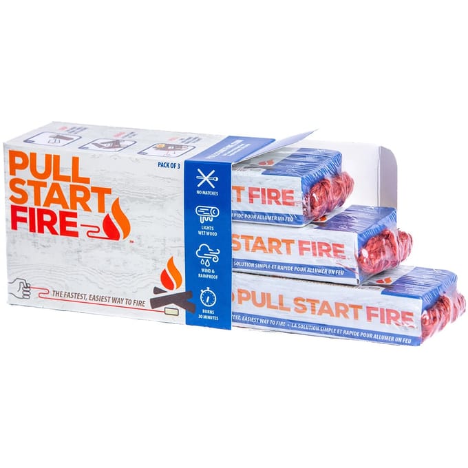 Pull Start Fire - Vuurstarter - Wind- en Regenbestendig - Brandt 30 Minuten - Set van 3
