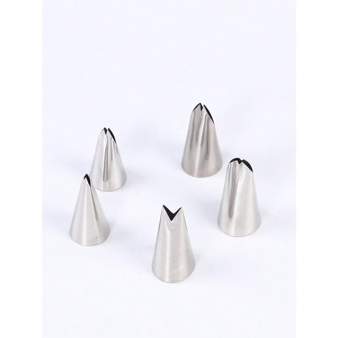 Set de 5 douilles à fleur pour crème à gâteau, Pour un usage quotidien décontracté one-size argenté