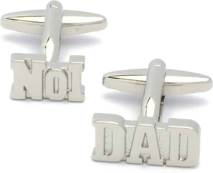 Manchetknopen - Number One Dad No1 Zilverkleurige Tekst