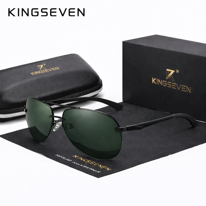 KingSeven Greenstar - Pilotenbril met UV400 en polarisatie filter - Z178