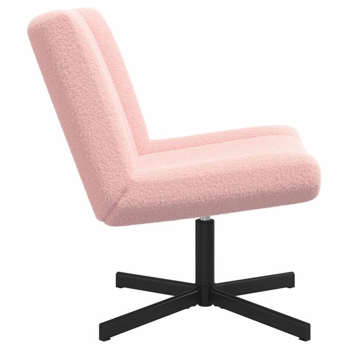 vidaXL - Draaistoel - Roze - 63 - x - 75 - x - 76 - cm - Schapenvacht