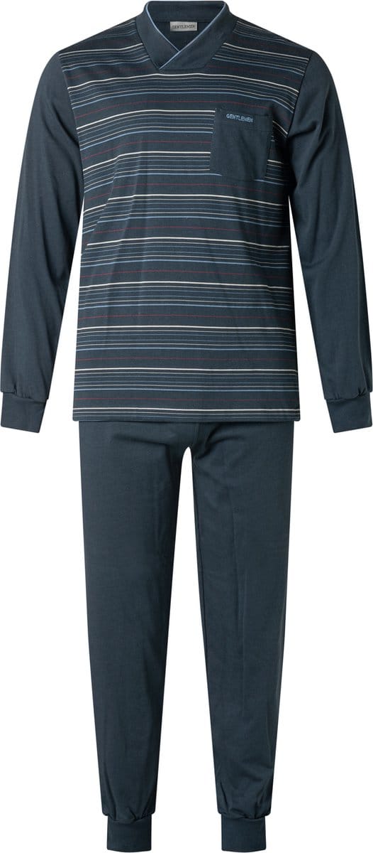Gentlemen - heren pyjama 114247 - double jersey - donkerblauw - maat L