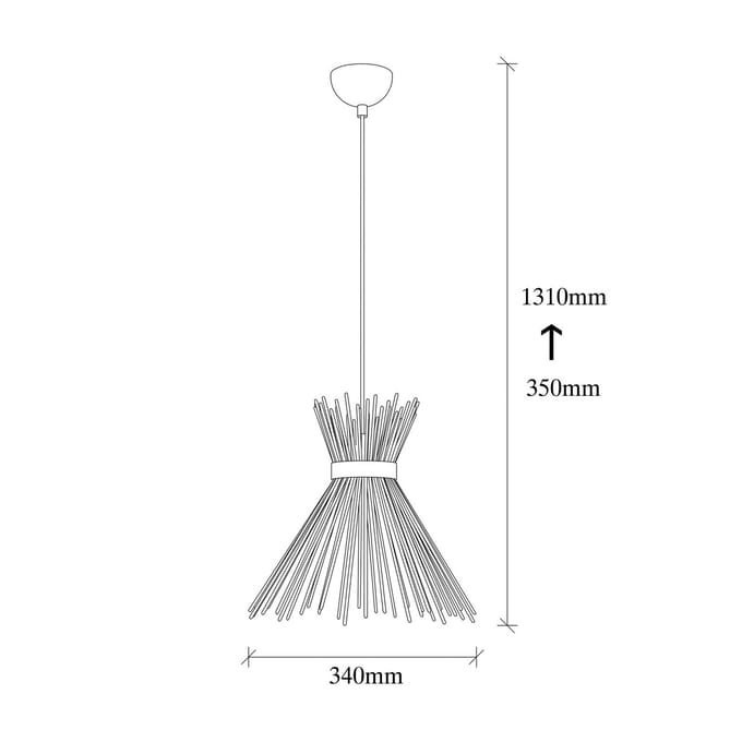 Opviq Hanglamp Kirpi 3081 1-lamp Ø34cm zwart