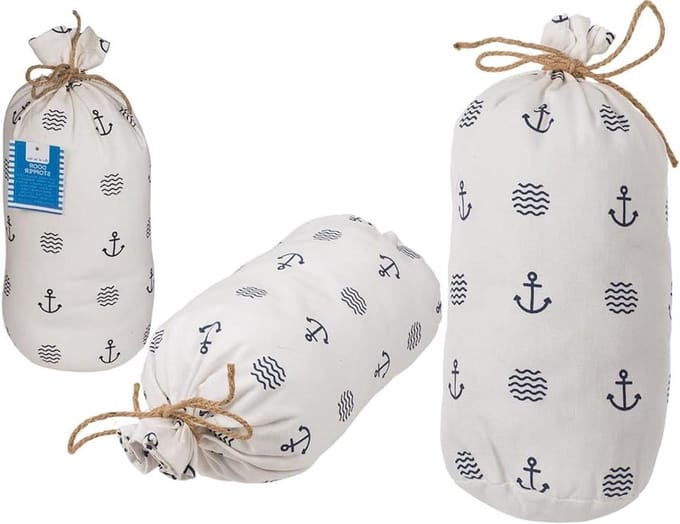 Stoffen Deurstopper - Deurblokker - Deuren Open Houden - Modern Maritiem Design - 12 x 27 cm - Wit