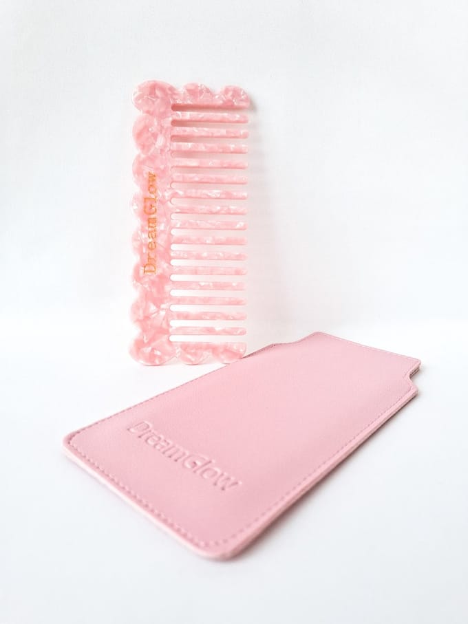 DreamGlow Marble Kam – Acetaat – Duurzaam & Antistatisch – Roze