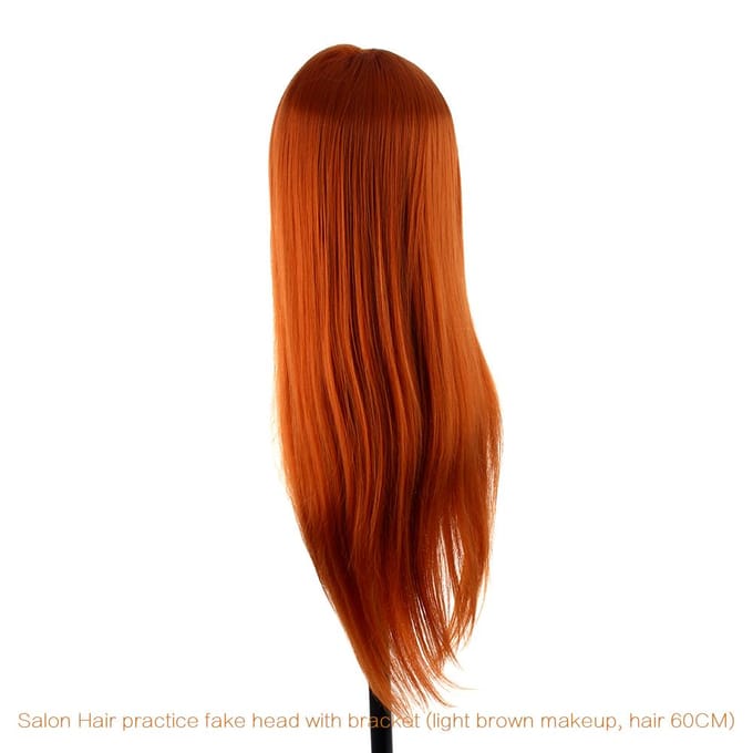 Professionele 60cm Kapperspoppen Styling Mannequin Hoofd Lang Haar Oefen Training brown
