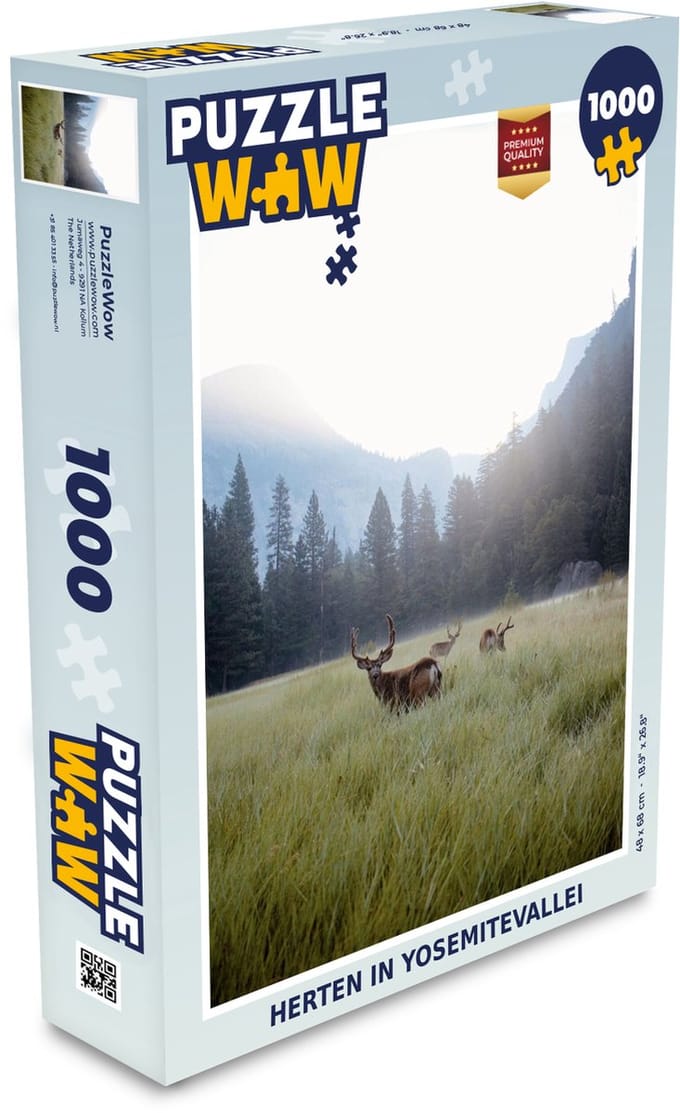 Puzzel Bos - Herten - Mist - Legpuzzel - Puzzel 1000 stukjes volwassenen
