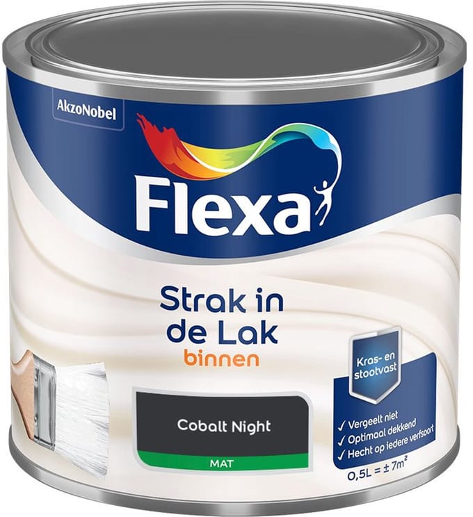 Flexa - Strak In De Lak Binnenlak Mat - Cobalt Night - Mengverf - 500 Ml