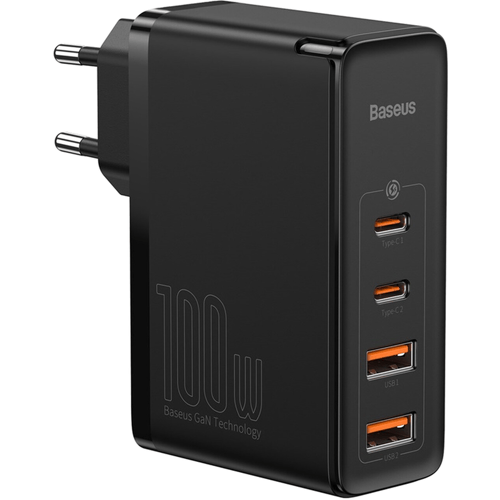 Baseus GaN2 Oplader - 100W - Snellader met Power Delivery en Quick Charge Zwart