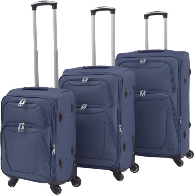 Trolleyset marineblauw 3-delig