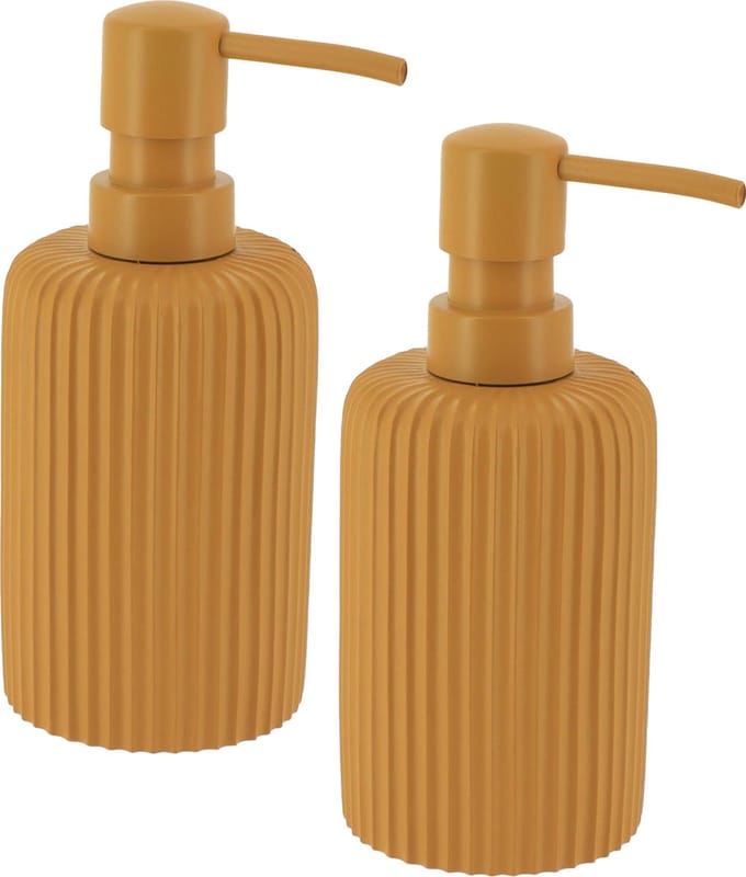 Tendance Zeeppompje 101 series - 2x - mosterdgeel - geribbeld - PS - D7 x H17 cm - 230 ml - badkamer