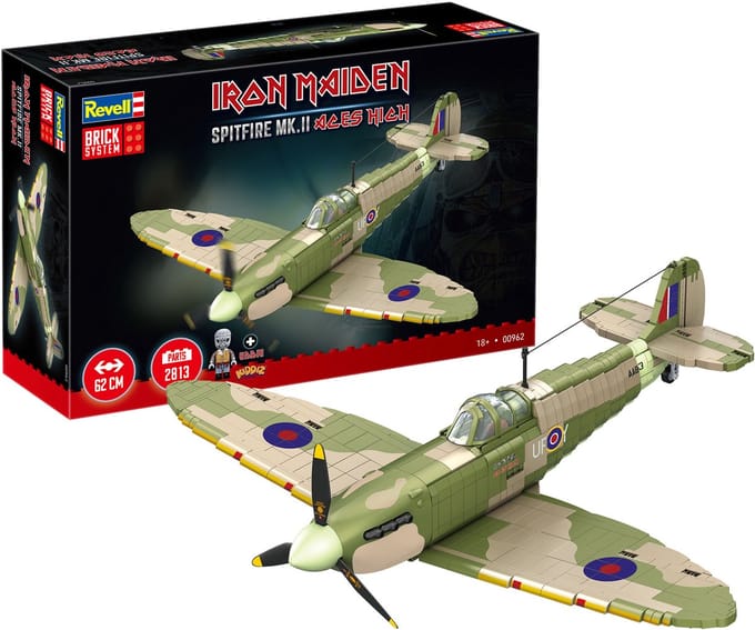 Revell Constructiespeelgoed - 00962 Brick System - Iron Maiden - Supermarine Spitfire Mk.II s High met Uitgewerkt Cockpit Bouwstenen set - 1:18