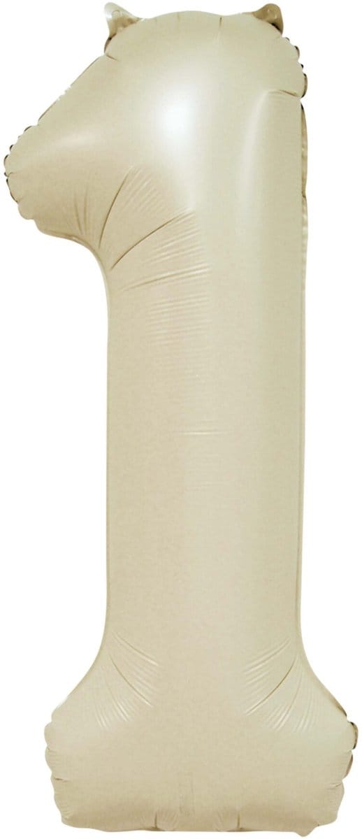 Folieballon 34″ cijfer 1 – Crème