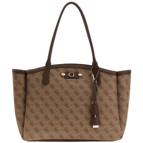 GUESS schoudertas Lindsey Tote Latte Logo Lichtbruin
