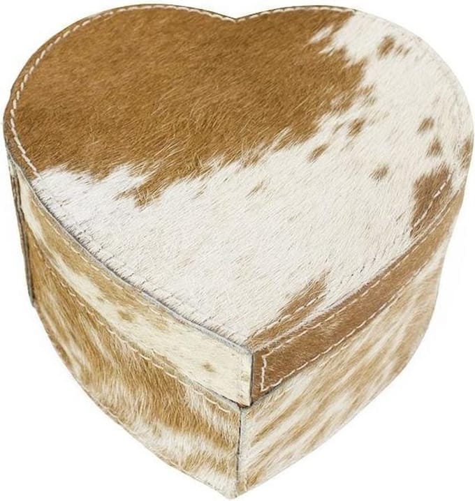 Doos Koeienhuid Bruin Leer 15x15x8cm