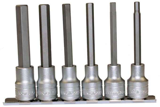 Dopsleutelset 1/2 Inch Lang 6 Delig Met Dopstrip