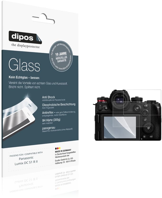 dipos – 2x Matte Pantserfolie geschikt voor Panasonic Lumix DC S1 R II | 9H Screenprotector