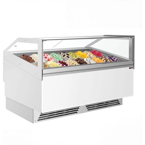 GGM Gastro Eistheke ADAM - 1700mm - Umluft - für 18x 5 Liter oder 12x 7 Liter Eisbehälter - Weiß