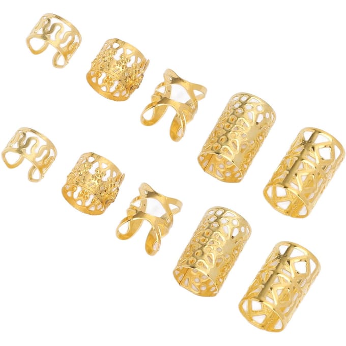 200 stuks Haar Dreadlocks Kralen Flexibele Legering Exquise Modieuze Haarversieringen Ringen voor goud