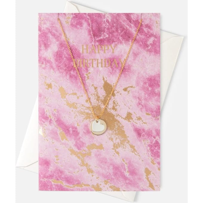 Orelia giftcard HAPPY BIRTHDAY, goudkleurige ketting