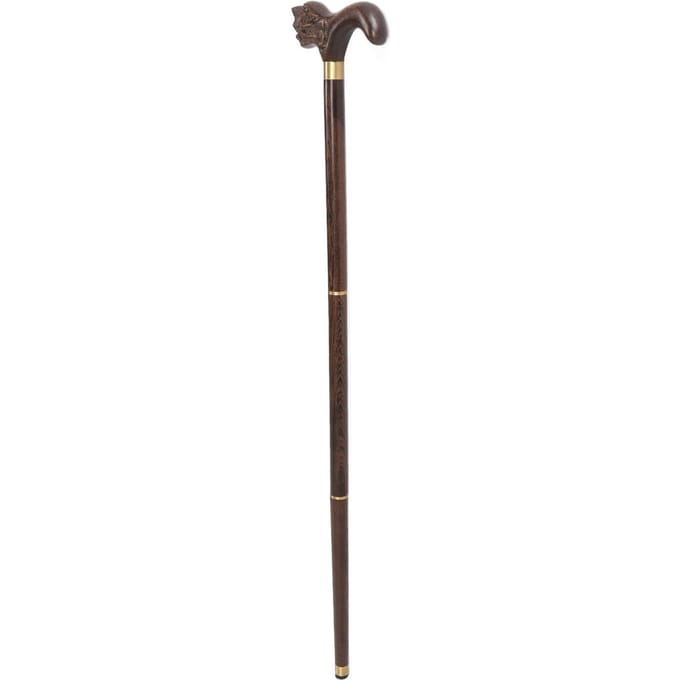3 Secties Houten Wandelstok Wenge Opvouwbaar Hand Wandel Stevig Ergonomisch Stok voor black