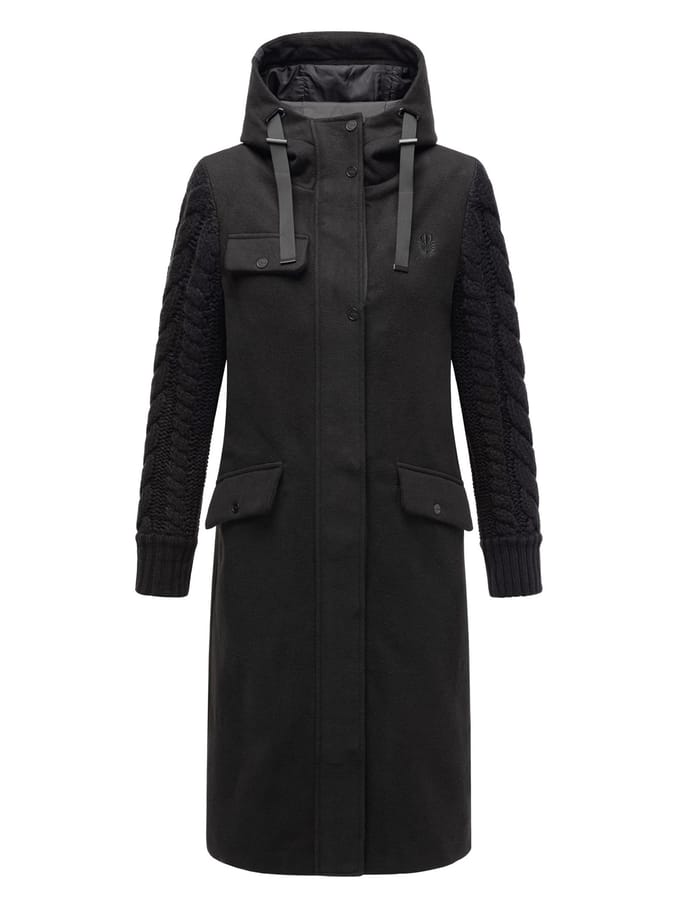 Navahoo Knit Babe dames wintermantel met gebreide mouwen