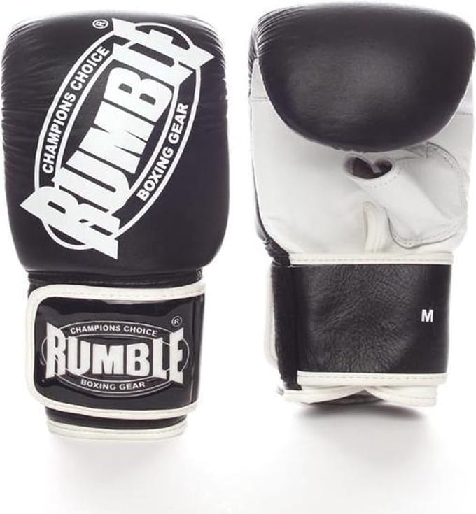 Rumble Winner Leer Zakhandschoen Zwart-Wit XS