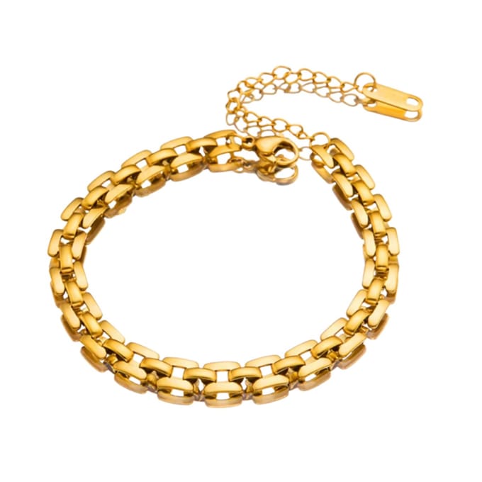 Armband- Solea-RVS-goudkleurig-17+5cm-Charme Bijoux