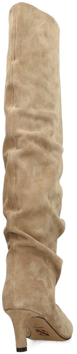 Sacha - Dames - Beige suède hoge laarzen - Maat 37