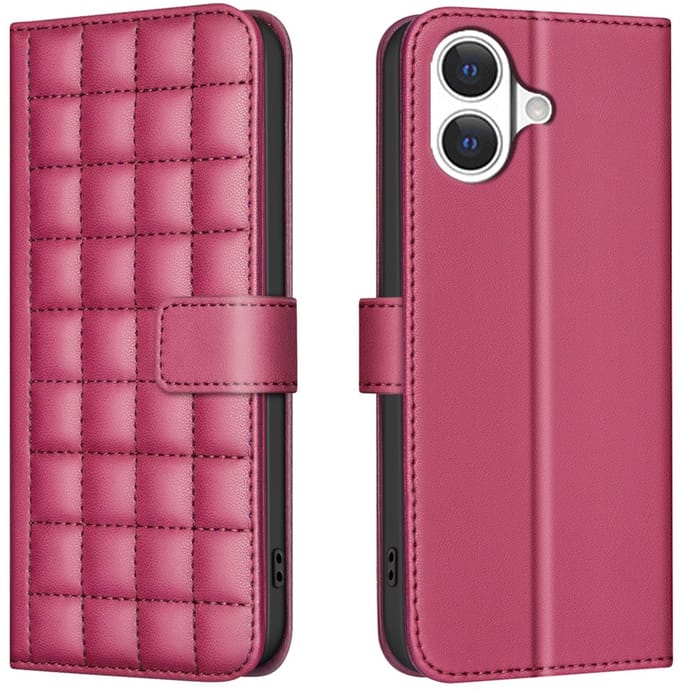 BINFEN Hoesje - Geschikt voor iPhone 17 Hoesje - BINFEN Square Color Book Case - Roze