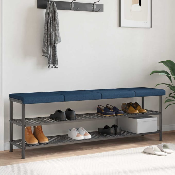 vidaXL - Bankkussen - 4 - st - Stof - Blauw - Diepte - 35 - cm