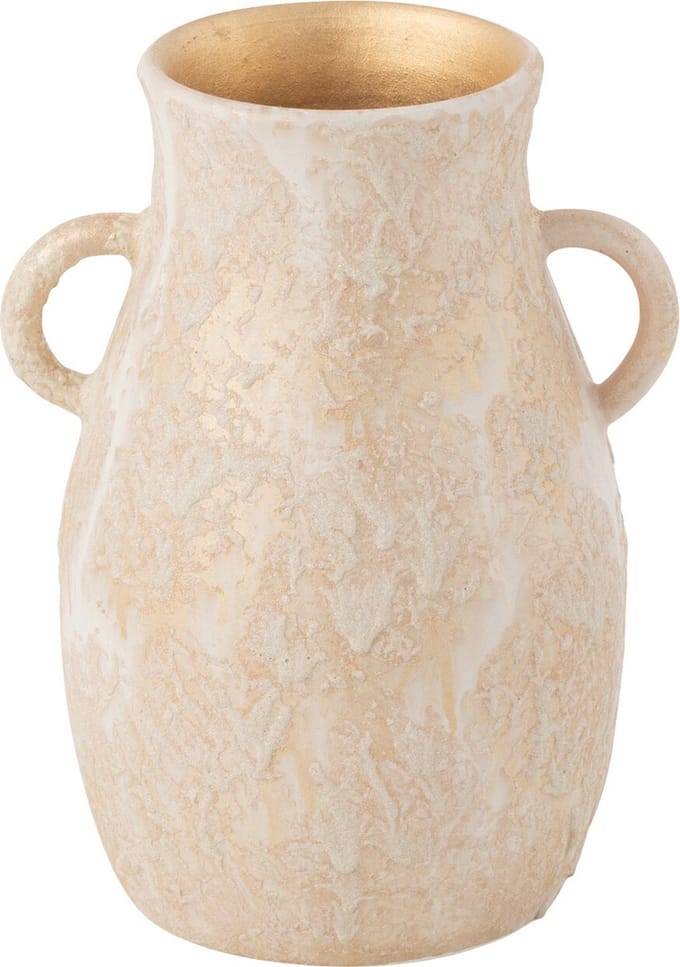 J-Line vaas Amphore Terra - keramiek - roze/goud - small - 30 cm hoog